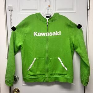 Kawasaki racing-style green full-zip hoodie Size 2XL NOC3807
